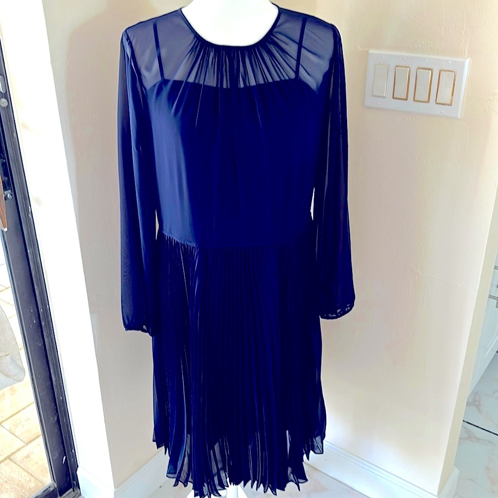 Cocktail dress Navy with slip. ElizaJ size 12 EUC